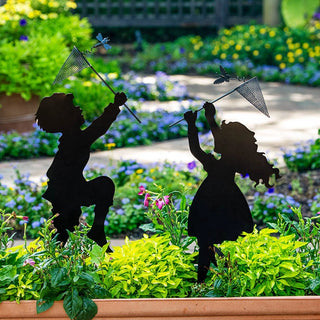 Metal Playing Children Silhouettes